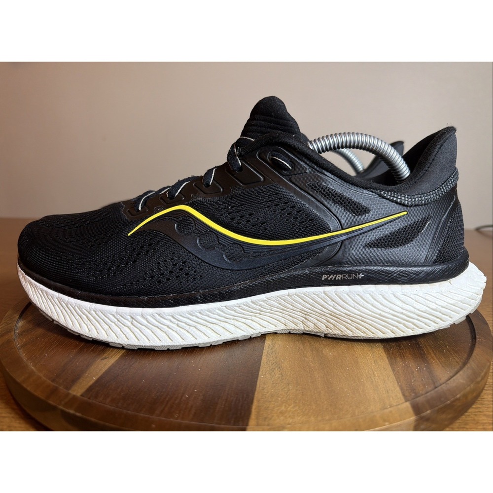 SAUCONY Men's 10 Hurricane 23 Running Shoe Black Yellow